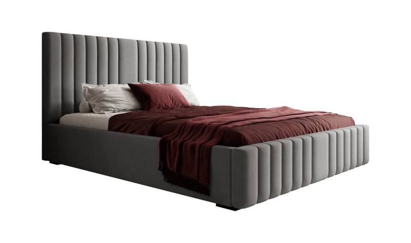 VIVENTE Möbel Polsterbett NAXOS Samt Bezugstoff MAGIC VELVET, Bettkasten Lattenrost 32 Lamellen (wahlweise Holz- oder Metallrahmen Lattenrost, 32 Lamellen), mit großem Bettkasten in versch. Breiten und Farben von VIVENTE Möbel