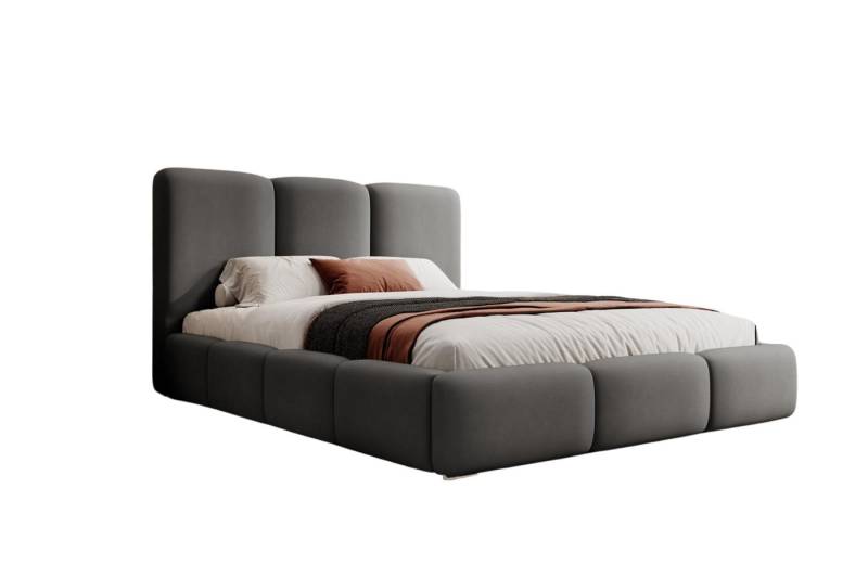 VIVENTE Möbel Polsterbett NIZZA Samt Bezugstoff MAGIC VELVET, Bettkasten Lattenrost 32 Lamellen (wahlweise Holz- oder Metallrahmen Lattenrost, 32 Lamellen), mit großem Bettkasten in versch. Breiten und Farben von VIVENTE Möbel