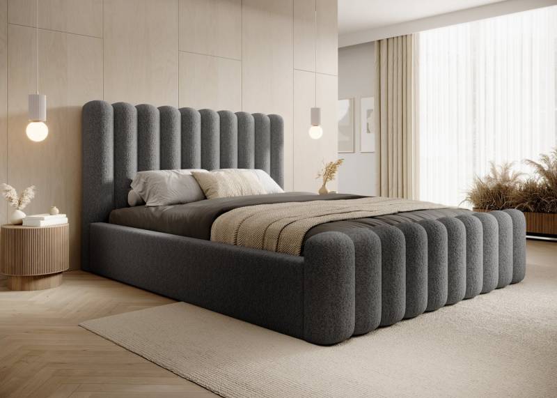 VIVENTE Möbel Polsterbett PATRAS kuscheliger ABRIAMO Bezugstoff Bettkasten und Lattenrost, mit großem Bettkasten in versch. Breiten und Farben von VIVENTE Möbel