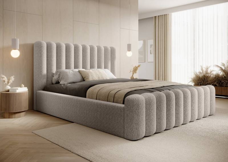 VIVENTE Möbel Polsterbett PATRAS kuscheliger ABRIAMO Bezugstoff Bettkasten und Lattenrost, mit großem Bettkasten in versch. Breiten und Farben von VIVENTE Möbel