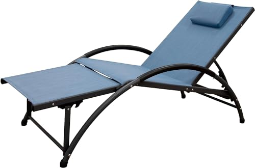 Vivere DKDSUN-CC Dockside Sun Lounger, Aluminium, Cape Cod, 170 x 67 x 84 cm von Vivere