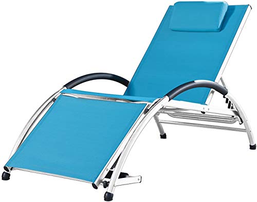 Vivere DKDSUN-TT Dockside Sun Lounger, Aluminium, True Turquiose, 170 x 67 x 84 cm von Vivere