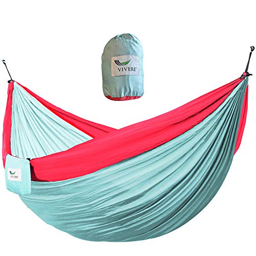 Vivere PAR255 Hängematte Nylon Doppel, Celeste/Rose von Vivere