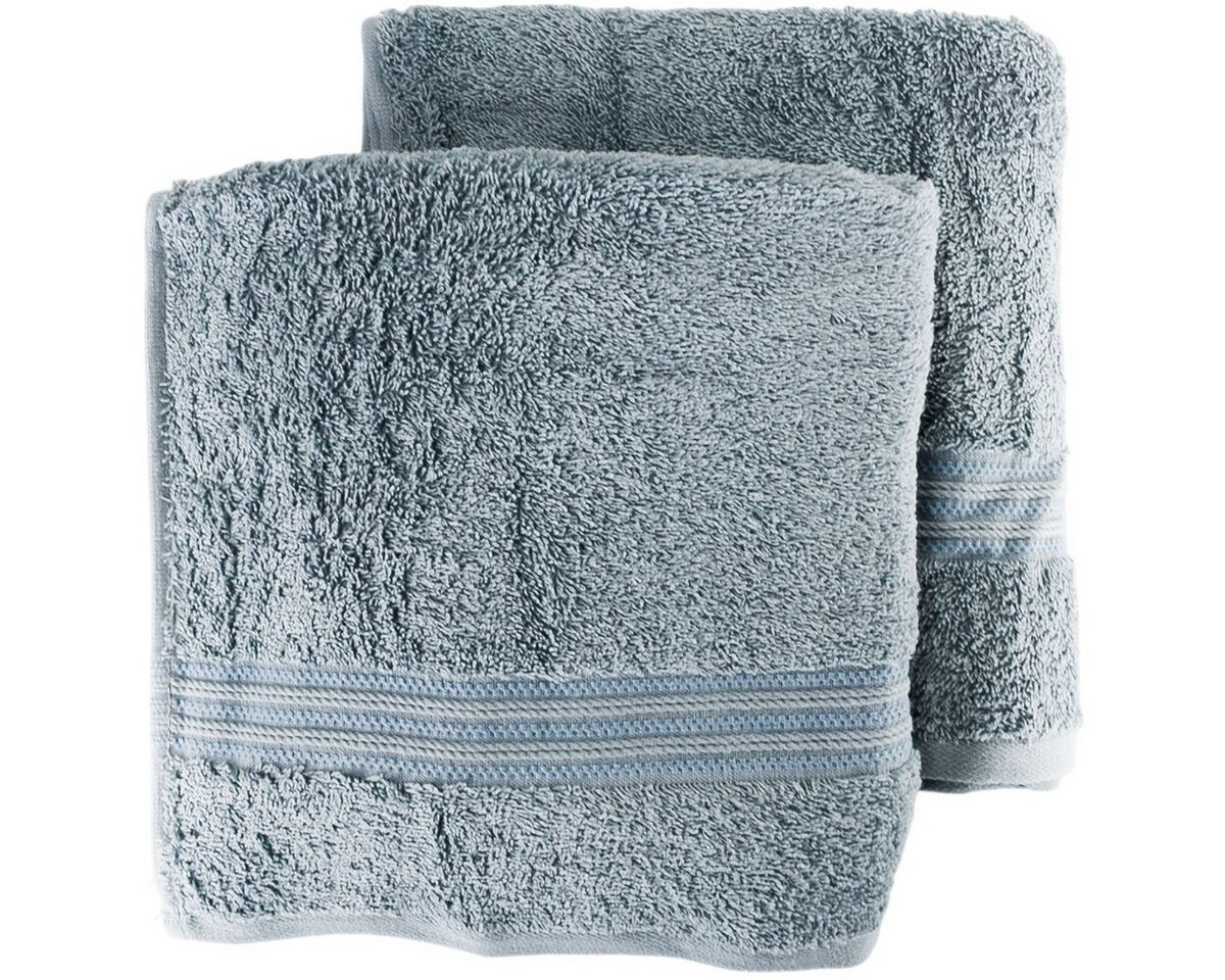 VIVESS Handtücher Doppelpack 50 x 100 cm 2er Set Handtücher mit Bordüre 100 % Baumwolle, (2-St), mit Aufhängung von VIVESS