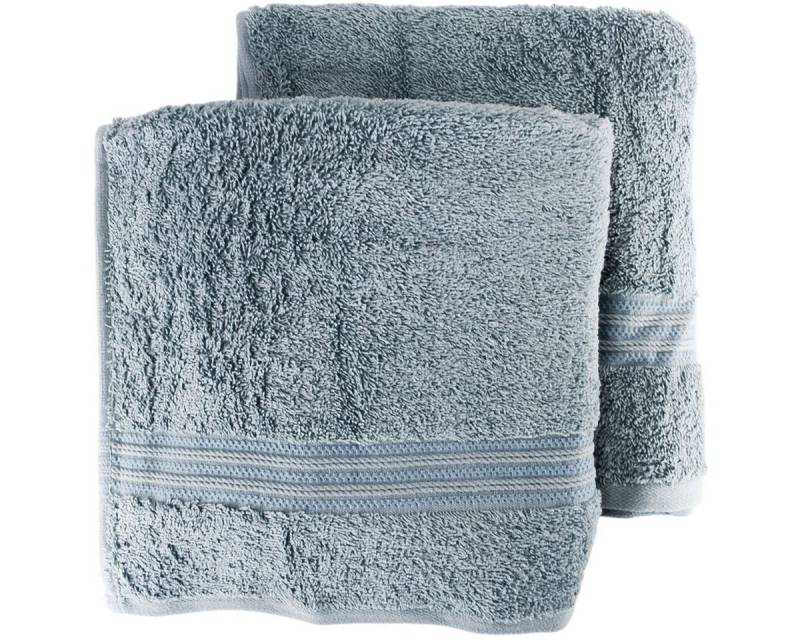 VIVESS Handtücher Doppelpack 50 x 100 cm 2er Set Handtücher mit Bordüre 100 % Baumwolle, (2-St), mit Aufhängung von VIVESS