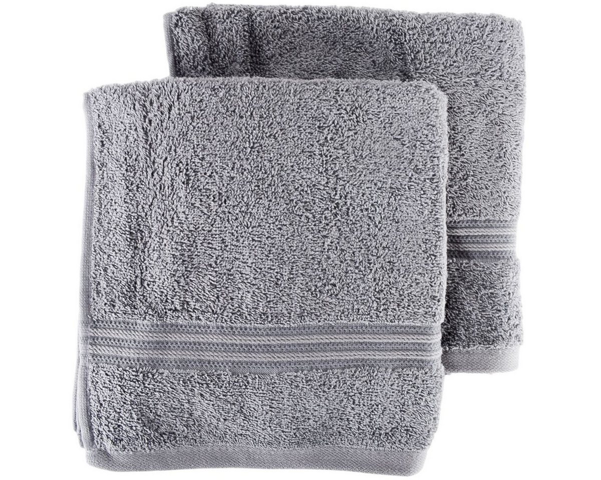 VIVESS Handtücher Doppelpack 50 x 100 cm 2er Set Handtücher mit Bordüre 100 % Baumwolle, (2-St), mit Aufhängung von VIVESS