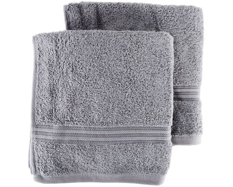 VIVESS Handtücher Doppelpack 50 x 100 cm 2er Set Handtücher mit Bordüre 100 % Baumwolle, (2-St), mit Aufhängung von VIVESS