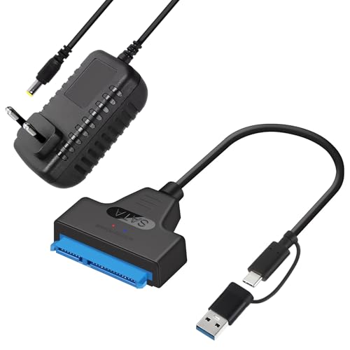 USB 3.0 zu SATA, SATA auf USB Kabel, Festplatten Adapter, Sata usb Adapter, SSD USB Adapter 3 5 zoll, Kompatibel mit Windows Mac Linux Plug & Play Externes Laufwerk Datenübertragung Backup Lösung von VIVIDRISE