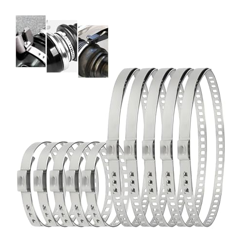 VIVIIHOO 10 Stück Edelstahl Achsmanschetten Schellen Set, Universal CV Manschetten Schellen für Autos - Verstellbare Klemmschelle Kit von VIVIIHOO