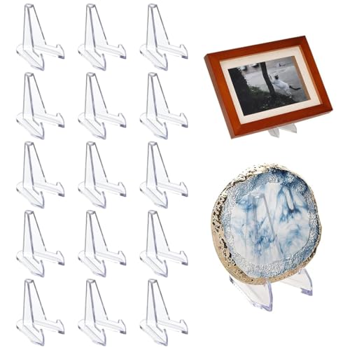 VIVIIHOO 15/25er Set Acryl Kartenständer - Münzhalter & Kartenaufsteller - Transparente Acryl Staffeleien für Sammelkarten, Bilder & Medaillen - Hohe Qualität & stabiles Design (Large/15pcs) von VIVIIHOO