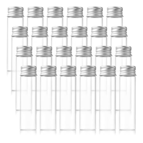 VIVIIHOO 24 Stück 20 ml kleine Glasflaschen zum Befüllen - Probengläser mit Schraubverschluss aus Aluminium - Tragbare, luftdichte Fläschchen für Proben, Gewürze, Schmuck und mehr. VIVIIHOO 24 Stück 20 ml kleine Glasflaschen zum Befüllen - Probengläser mit Schraubverschluss aus Aluminium - Tragbare, luftdichte Fläschchen für Proben, Gewürze, Schmuck und mehr. von VIVIIHOO