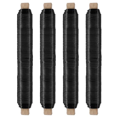 VIVIIHOO 4 Stück 38m Langer Basteldraht, lackierter Rostschutz-Bindedraht – hochwertiger Blumendraht zum Basteln – Gartendraht zum Verbinden von Blumen und Pflanzen, Ø 0,5 mm (black) von VIVIIHOO