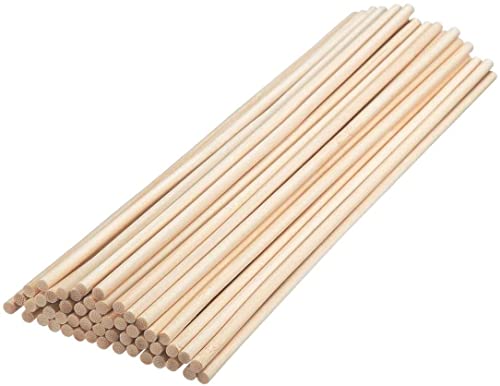 50 Stück kleine runde Holzstäbchen Bambusstäbchen zum Basteln Runde Stöcke zum Basteln DIY Kinder Handarbeit Baumodell Materialien Hochwertige Holzstäbchen（ 30cm * 5mm） von VIVIIHOO