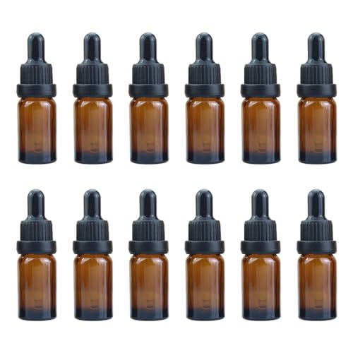 VIVIIHOO Pipettenflasche Braunglas 10ml - 12 Stk. Apothekerflasche mit Dropper-Pipette, nachfüllbar und leckagesicher, perfekt für Flüssigkeiten, Ätherische Öle und Aromatherapie von VIVIIHOO
