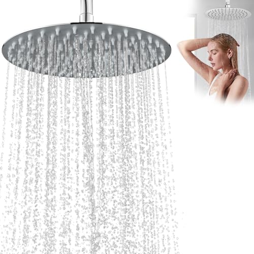 VIVIIHOO Regendusche Duschkopf 8 Zoll-Verstellbarer Kopfbrause-Kalk-Düsen für Wassersparendes Duschen-Poliert Spiegeleffekt- Überkopfbrause mit Regenbrause Funktion(Duschkopf groß, Shower Head) von VIVIIHOO