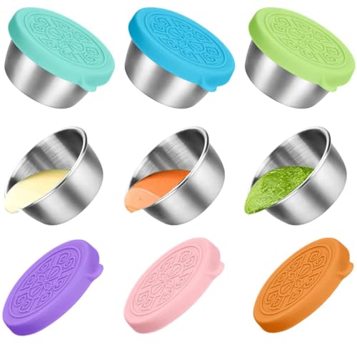 VIVIIHOO Salatdressing Behälter to go, kleine Edelstahl Dosen mit Silikon Deckel, auslaufsichere Dressing Behälter für Brotdosen Zubehör VIVIIHOO Salatdressing Behälter to go, kleine Edelstahl Dosen mit Silikon Deckel, auslaufsichere Dressing Behälter für Brotdosen Zubehör von VIVIIHOO