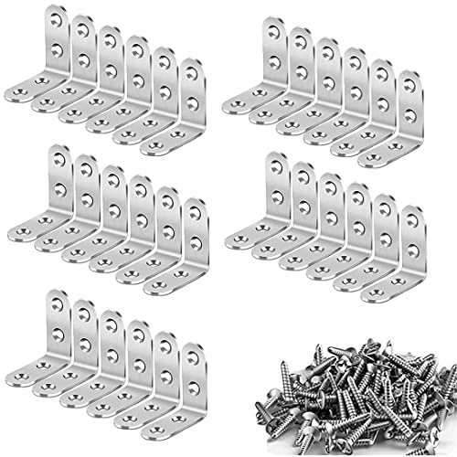 VIVIIHOO Winkel Winkelverbinder 90 Grad Winkeleisen Edelstahl Metallwinkel Eckwinkel Möbelwinkel Mit Schraube 40 x 40mm(30er Set) von VIVIIHOO