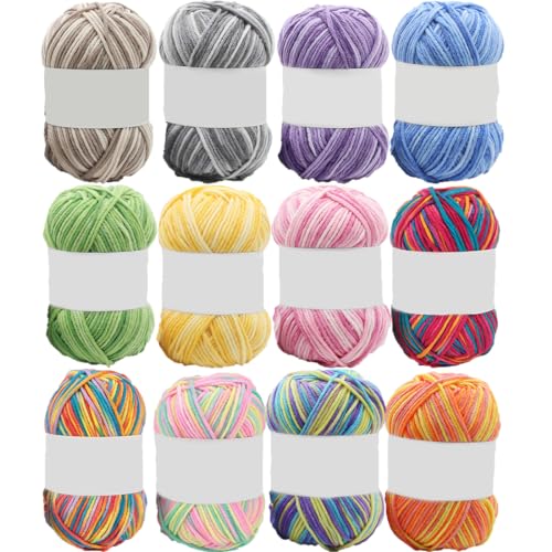 VIVIIHOO Wolle Zum Häkeln 12 Farben Set, Mehrzweck Baumwollgarn für Stricken und Kunsthandwerk, Inklusive Gratis-Häkelnadel und Zubehör, Perfekt für Anfänger und Profis VIVIIHOO Wolle Zum Häkeln 12 Farben Set, Mehrzweck Baumwollgarn für Stricken und Kunsthandwerk, Inklusive Gratis-Häkelnadel und Zubehör, Perfekt für Anfänger und Profis von VIVIIHOO