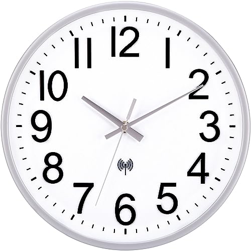 VIVILINEN Funkuhr Lautlos Wanduhr Ohne Tickgeräusche Funkwanduhr Geräuschlos Wanduhr Nicht Tickend Hängeuhr für Wohnzimmer Schlafzimmer Büro Küche 30x30cm/12 Zoll (Type-3) von VIVILINEN