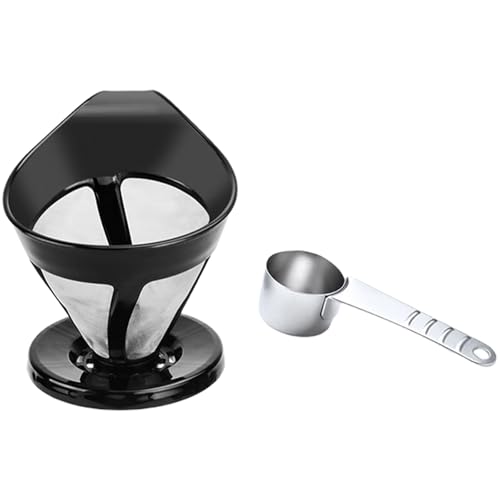 VIVIWI Edelstahl Kaffeefilter Set mit HLB18 Messlöffel Maschen Filtertrichter Kaffeetrichter geeignet für Kaffee von VIVIWI