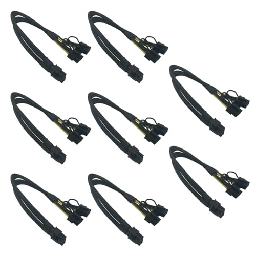 VIVIWI GPU VGA PCIe 8 Pin Stecker auf zwei 2x 8Pin (6+2) Stecker PCIexpress Netzteil Geflochtenes Y Splitter Verlängerungskabel 40cm von VIVIWI