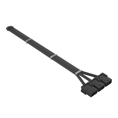 VIVIWI PCIE 5.0 GPU-Verlängerungskabel, 12 + 4-polig auf 3 x 8-polige Motherboards, Netzkabel für 3090Ti 4070 4070ti 4080 4090 Grafikkarte VIVIWI PCIE 5.0 GPU-Verlängerungskabel, 12 + 4-polig auf 3 x 8-polige Motherboards, Netzkabel für 3090Ti 4070 4070ti 4080 4090 Grafikkarte von VIVIWI