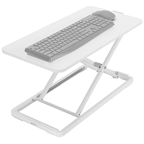 VIVO DESK-V024AW Schreibtisch-Arbeitsplätze mit Scherenheber, Tastatur und Maus, höhenverstellbar, für ergonomische Sitz-/Steharbeitsplätze, Weiß, 1 Stück von VIVO