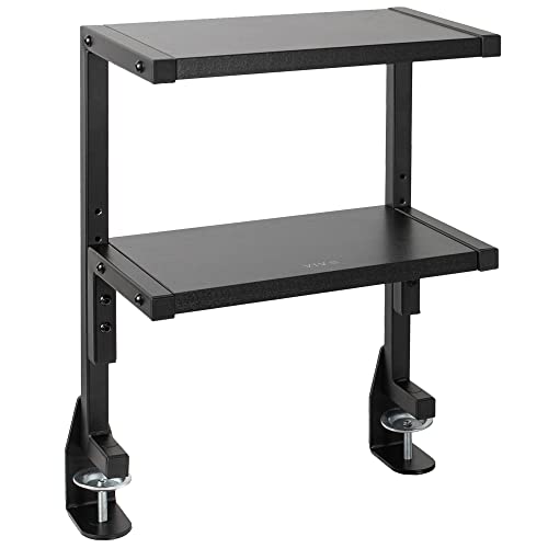 VIVO Stand-SHELF2C Klemmregal, 33 cm über oder unter, 2-stöckiges Regal für Tischzubehör, Spielgeräte und mehr, Ablageschale, Schreibtisch-Organizer, Schwarz von VIVO