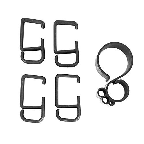 VIVO PT-SD-WC05C Kabel-Management-Clips für Schreibtisch-Monitorständer, Computer-Büro-Arbeitsplatz, Kabelorganisationsset, 1 Stangenclip und 4 Arm-Clips, Set mit Monitorhalter-Haken, Schwarz von VIVO