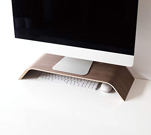 VIVOCFan Holz Monitorständer,ergonomische Bildschirmständer Stand,Desktop Universal Monitorständer,computerhalter Display-Halterung Für Imac Pc Notizbuch Laptop Walnuss 60.5x22x9.3cm(24x9x4inch) von VIVOCFan