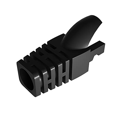 50 Pcs Cat5 Cat5E Cat6 Strain Relief Boot, RJ45 Plug Connector Cover Modular Network Plug Connector Cap Cable Connector Boots, Black von VIVOCH