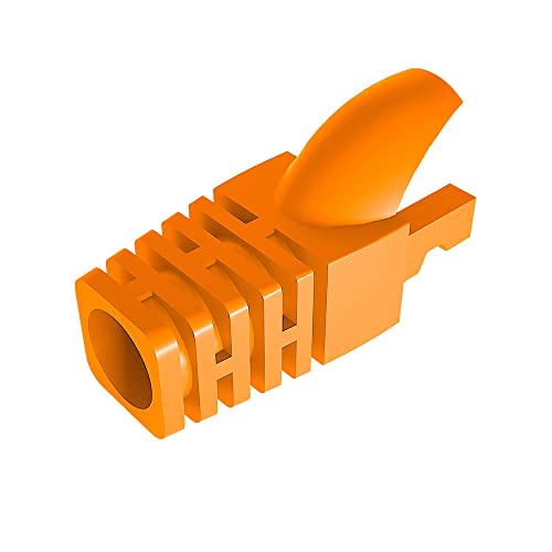 50 Pcs Cat5 Cat5E Cat6 Strain Relief Boot, RJ45 Plug Connector Cover Modular Network Plug Connector Cap Cable Connector Boots, Orange von VIVOCH