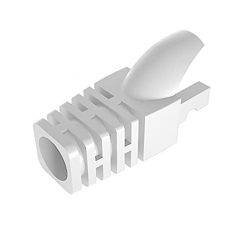 50 Pcs Cat5 Cat5E Cat6 Strain Relief Boot, RJ45 Plug Connector Cover Modular Network Plug Connector Cap Cable Connector Boots, White von VIVOCH