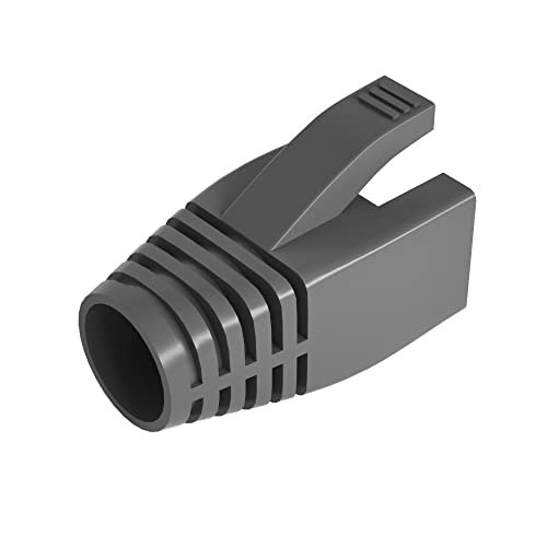50 Pcs Cat6 Cat6A Cat7 Strain Relief Boot, RJ45 Plug Connector Cover Modular Network Plug Connector Cap Cable Connector Boots, Dark Grey von VIVOCH
