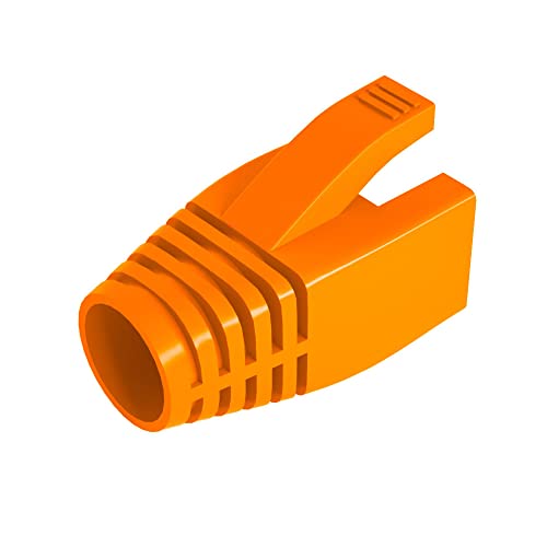 50 Pcs Cat6 Cat6A Cat7 Strain Relief Boot, RJ45 Plug Connector Cover Modular Network Plug Connector Cap Cable Connector Boots, Orange von VIVOCH