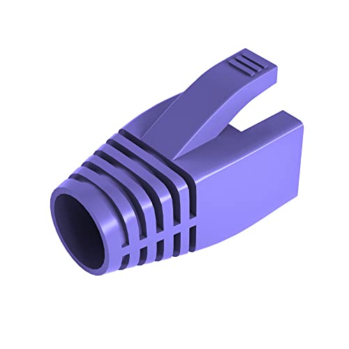 50 Pcs Cat6 Cat6A Cat7 Strain Relief Boot, RJ45 Plug Connector Cover Modular Network Plug Connector Cap Cable Connector Boots, Purple von VIVOCH