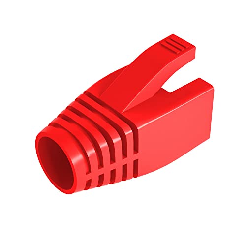 50 Pcs Cat6 Cat6A Cat7 Strain Relief Boot, RJ45 Plug Connector Cover Modular Network Plug Connector Cap Cable Connector Boots, Red von VIVOCH