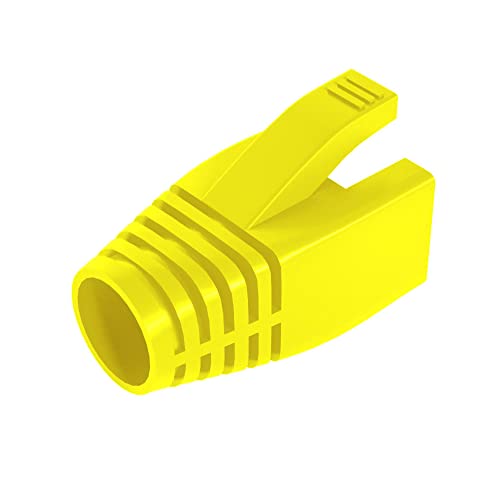 50 Pcs Cat6 Cat6A Cat7 Strain Relief Boot, RJ45 Plug Connector Cover Modular Network Plug Connector Cap Cable Connector Boots, Yellow von VIVOCH
