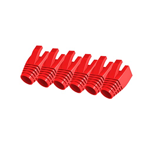 50 Pcs Cat7 Cat7A Cat8 Strain Relief Boot, RJ45 Plug Connector Cover Modular Network Plug Connector Cap Cable Connector Boots, Red von VIVOCH