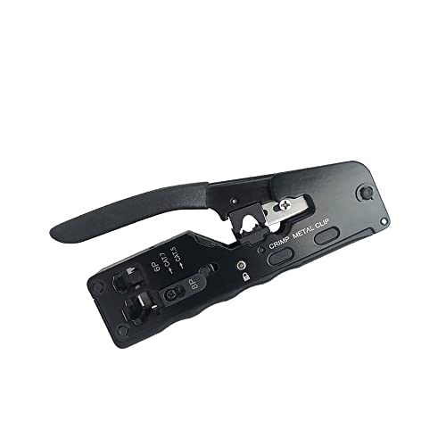 RJ45 Pass Through Crimp Tool, RJ45 Cat5 Cat6 Cat7 Crimping Tool, RJ11 Crimping Tool, Ethernet Network Cable Crimper Stripper, Modular Crimping Equipment Mini Tool Pliers von VIVOCH