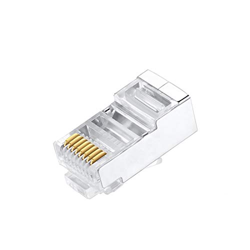 VIVOCH 50 Stück Cat6 RJ45-Steckverbinder, Cat6 RJ45-Stecker, Cat6-metallgeschirmte RJ45-Enden FTP 8P8C Modular Network Plug Connector von VIVOCH