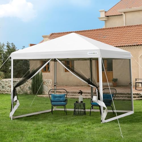 VIVOHOME 3 x 3m Pavillon höhenverstellbarer Faltpavillon mit Netz klappbares Partyzelt UV-Schutz 50+ Wasserdichtes Gartenzelt mit Tragtasche für Camping VIVOHOME 3 x 3m Pavillon höhenverstellbarer Faltpavillon mit Netz klappbares Partyzelt UV-Schutz 50+ Wasserdichtes Gartenzelt mit Tragtasche für Camping von VIVOHOME