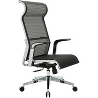 Vivol - Bürostuhl Luma - mit Mesh-Einsatz - viele ergonomische Funktionen - Schwarz & Chrom - Schwarz von VIVOL