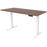 Elektrischer Schreibtisch - 160x80 cm - Dual Motor - Weiß / Eiche dunkel von VIVOL