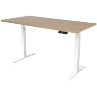 Elektrischer Schreibtisch - 180x80 cm - Dual Motor - Weiß / Eiche von VIVOL