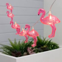 LED-Lichterkette - Flamingo - Solar - 10 Leuchten - 2 Meter von VIVOL