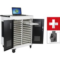 Safecart 24 PRO+ - SWISS-Edition - Laptop-Wagen mit 24 schweizer Typ-13-Steckdosen Safecart 24 PRO+ - SWISS-Edition - Laptop-Wagen mit 24 schweizer Typ-13-Steckdosen von VIVOL