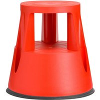 Tritthocker mit Rollen - aus stabilem Kunststoff - Rot von VIVOL