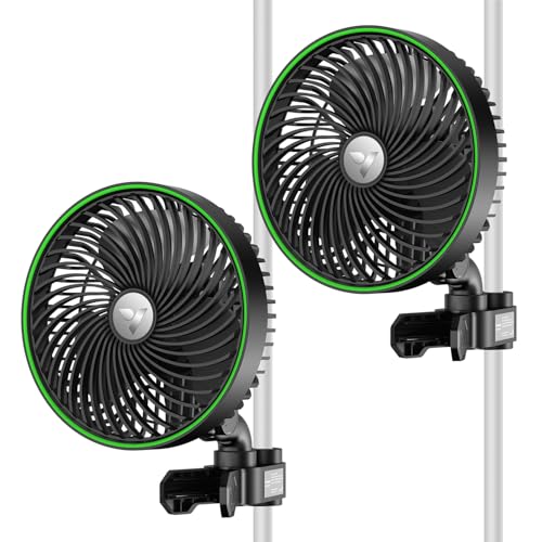 VIVOSUN Grow Ventilator mit Clip, 15cm/6 Inch Growzelt Ventilator, 10 Geschwindigkeiten Smart APP Control, IP54 Clip-Ventilator mit automatischer Oszillation AeroWave E6 für Grow Tent, Schwarz 2 Pack von VIVOSUN