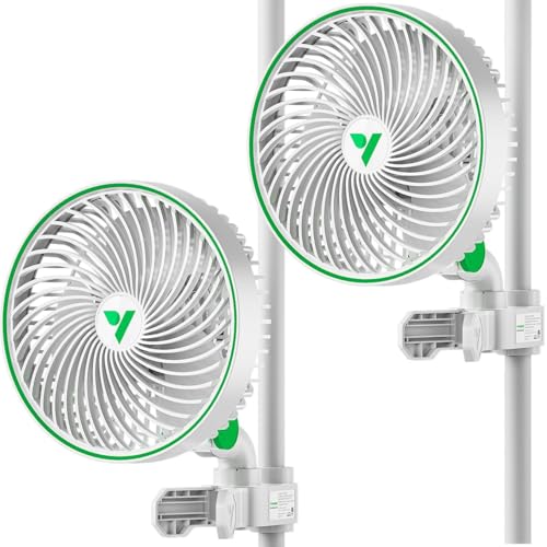 VIVOSUN 2er-Pack AeroWave E6 Growzelt Ventilator 15 cm, EC-Motor, Smarte WLAN-Steuerung, US-patentierter Clip-Ventilator mit automatischer Oszillation, IP54 für hydroponische Belüftung von VIVOSUN